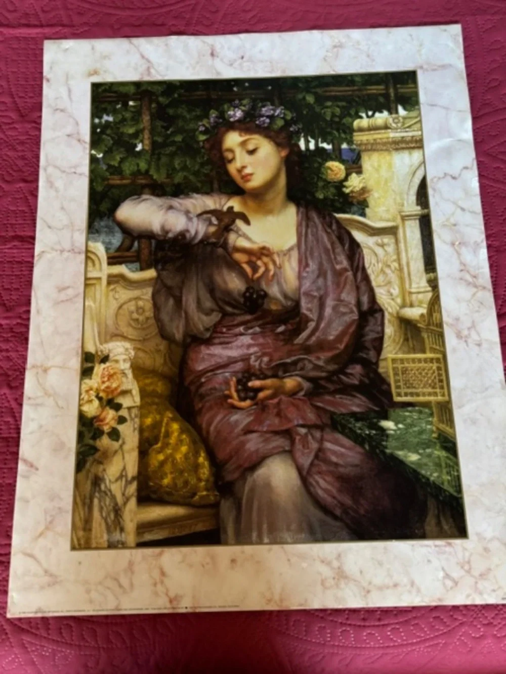 Lithograph of Lesbia and Sparrow  beautiful